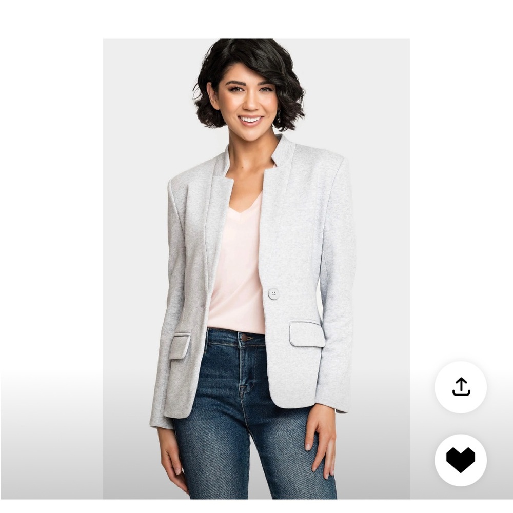 Gibsonlook notch collar blazer grey size xs brand new with tags